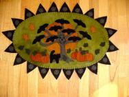 Bat Tree Penny Rug Kit-