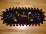 Saltbox house penny rug runner kit-