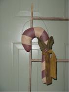 Prim Candy cane door hanger