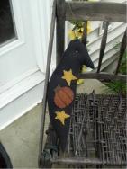 Primitive Crow Door hanger with a pumpkin and star