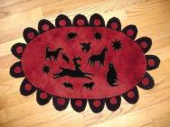 Reproduction Penn Dutch animal penny rug mat