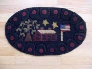 Oval penny rug saltbox house mat