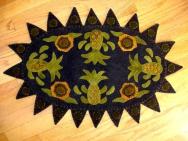 Pineapple and posey penny rug mat