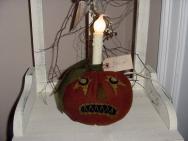 Primitive fall pumpkin candle lamp