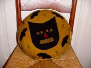 Round Black Cat Pillow