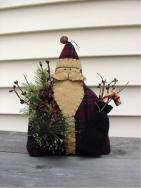 Primitive Wool Santa sill sitter