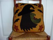 Square wool witch pillow