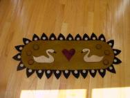 Swan penny rug runner